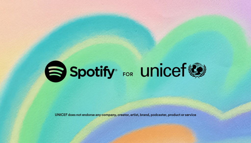 This image has an empty alt attribute; its file name is Spotify_UNICEF_partnership-logo-MarciaBrophy-1024x583.png